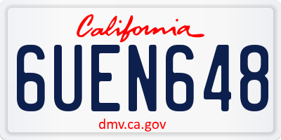 CA license plate 6UEN648
