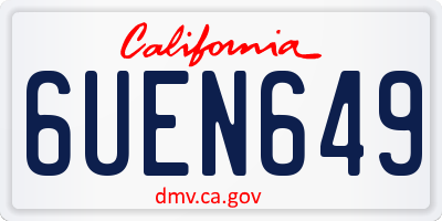 CA license plate 6UEN649