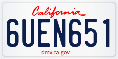 CA license plate 6UEN651