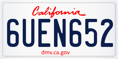 CA license plate 6UEN652