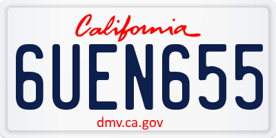CA license plate 6UEN655