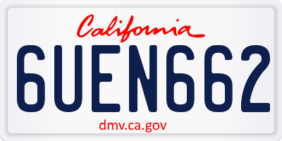CA license plate 6UEN662