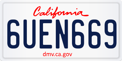 CA license plate 6UEN669