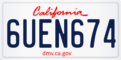 CA license plate 6UEN674