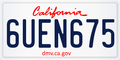 CA license plate 6UEN675