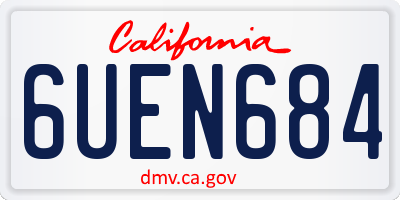 CA license plate 6UEN684