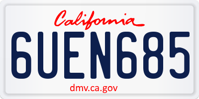 CA license plate 6UEN685
