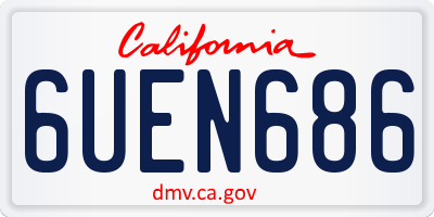 CA license plate 6UEN686