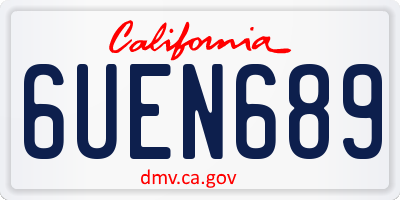 CA license plate 6UEN689