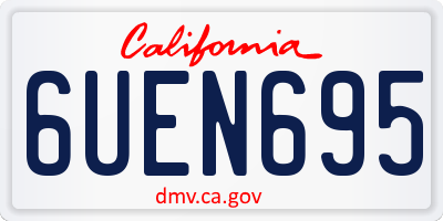 CA license plate 6UEN695