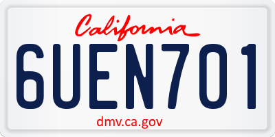 CA license plate 6UEN701