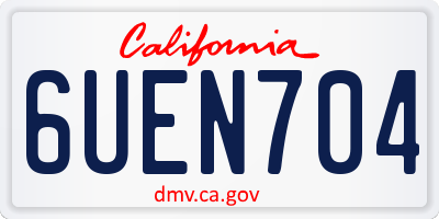 CA license plate 6UEN704