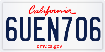 CA license plate 6UEN706