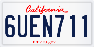 CA license plate 6UEN711