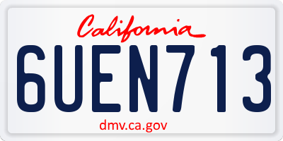 CA license plate 6UEN713