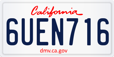 CA license plate 6UEN716