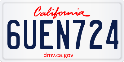 CA license plate 6UEN724