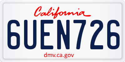 CA license plate 6UEN726