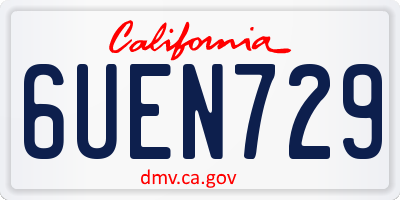 CA license plate 6UEN729