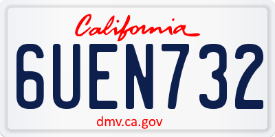 CA license plate 6UEN732