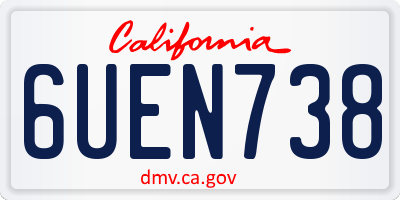 CA license plate 6UEN738