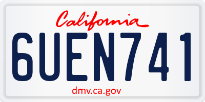 CA license plate 6UEN741