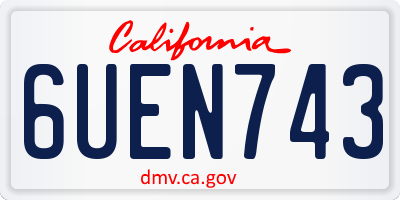 CA license plate 6UEN743
