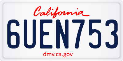 CA license plate 6UEN753