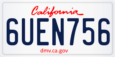 CA license plate 6UEN756
