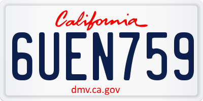 CA license plate 6UEN759