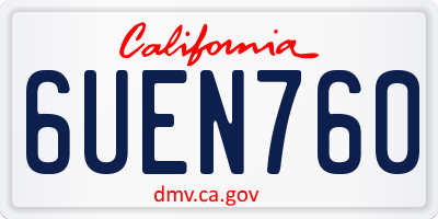 CA license plate 6UEN760