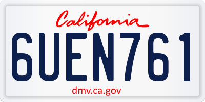 CA license plate 6UEN761