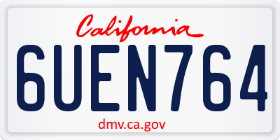 CA license plate 6UEN764