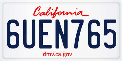 CA license plate 6UEN765