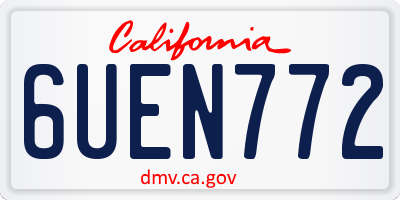 CA license plate 6UEN772