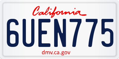 CA license plate 6UEN775