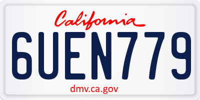 CA license plate 6UEN779