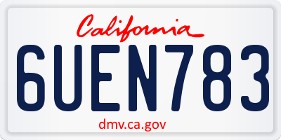 CA license plate 6UEN783