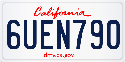 CA license plate 6UEN790