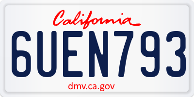CA license plate 6UEN793