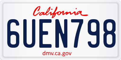CA license plate 6UEN798