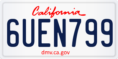 CA license plate 6UEN799
