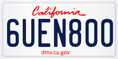 CA license plate 6UEN800