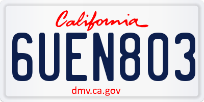 CA license plate 6UEN803