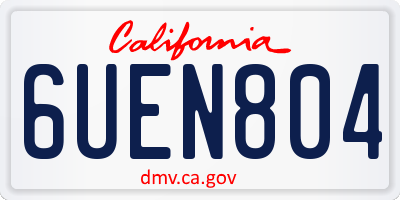 CA license plate 6UEN804