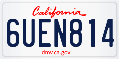 CA license plate 6UEN814