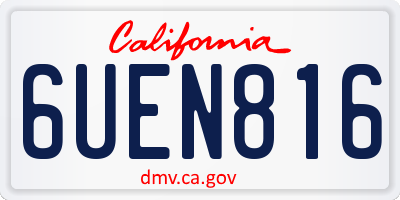 CA license plate 6UEN816