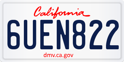 CA license plate 6UEN822