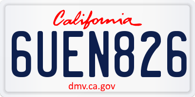 CA license plate 6UEN826