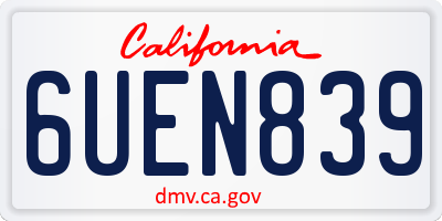 CA license plate 6UEN839
